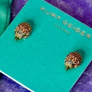 Kurt Geiger Gold and Colorful Turtle Earrings